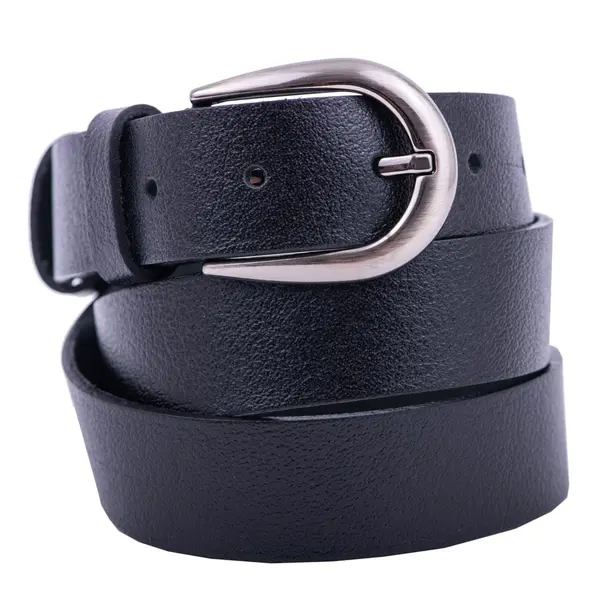 Curea femei din piele naturala neagra middle - 135 cm