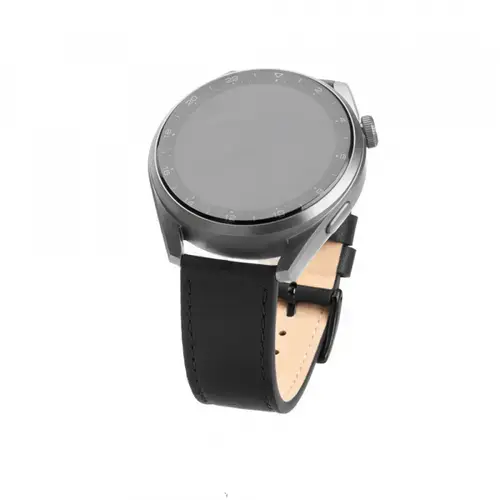 Curea Fixed Leather pentru Huawei Watch / Xiaomi Watch Series, 22mm, Negru