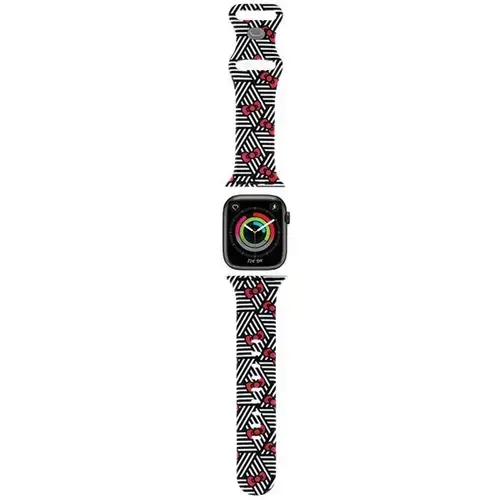 Curea Hello Kitty Silicone Bows & Stripes pentru Apple Watch 42mm / 41mm / 40mm / 38mm Series, Negru