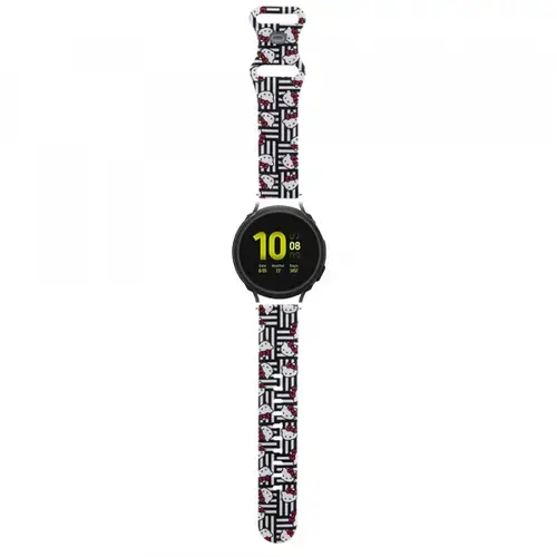 Curea Hello Kitty Silicone Tags Graffiti pentru Samsung Galaxy Watch / Huawei Watch Series (Negru)