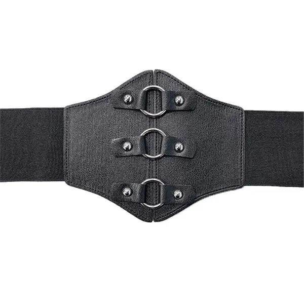 Curea lata tip corset din piele ecologica cu catarame