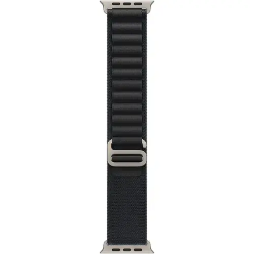 Curea pentru Apple Watch 49mm, Alpine Loop - Large - Natural Titanium Finish (Negru)