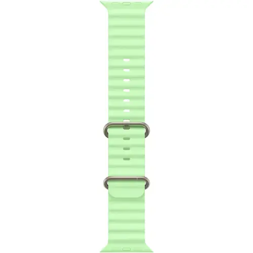 Curea pentru Apple Watch 49mm, Ocean Band - Natural Titanium Finish (Verde deschis)