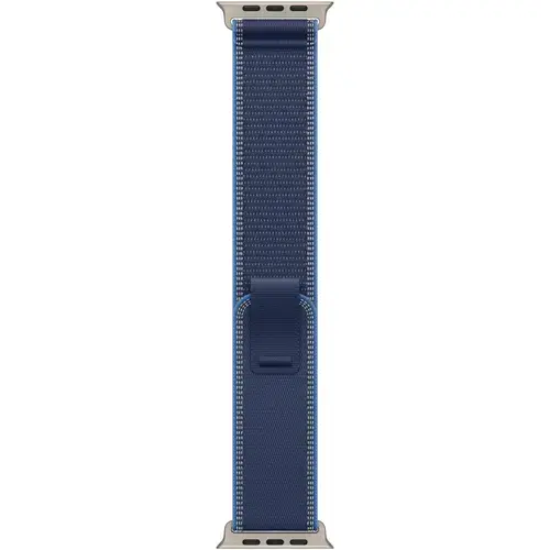 Curea Smartwatch Apple MFT74ZM/A pentru Watch 49mm, Trail Loop - M/L - Natural Titanium Finish (Albastru)