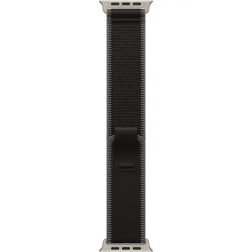 Curea Smartwatch Apple MFT94ZM/A pentru Watch 49mm, Trail Loop - M/L - Natural Titanium Finish (Negru/Gri)