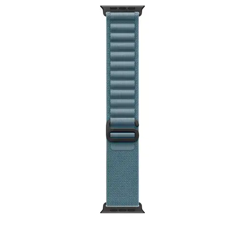 Curea Smartwatch Apple MG9L4ZM/A pentru Watch 49mm, Alpine Loop, Medium, Black Titanium Finish (Albastru deschis)