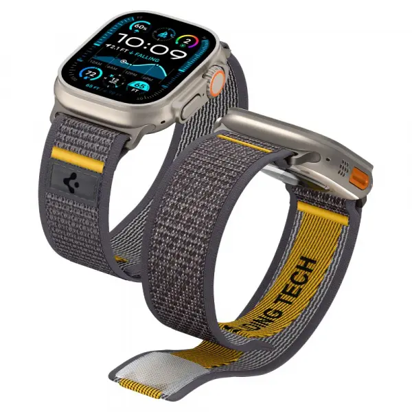 Curea Spigen Athlex Air pentru Apple Watch 49mm / 46mm / 45mm / 44mm Series, Gri AMP09034