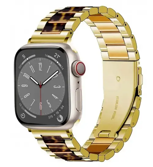 Curea Tech-Protect Modern Leopard pentru Apple Watch 42mm / 41mm / 40mm Series, Auriu
