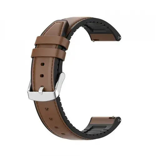 Curea Techsuit W007 pentru Samsung Galaxy Watch / Huawei Watch Series, 22mm, Maro