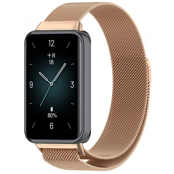 Curea Techsuit W009 pentru Honor Band 9, Roz Aurie