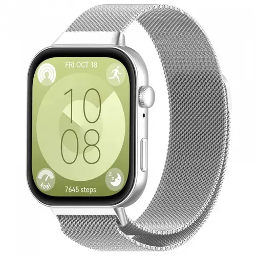 Curea Techsuit W009 pentru Huawei Watch Fit 4 Pro / Watch Fit 4 / Watch Fit 3, Argintiu