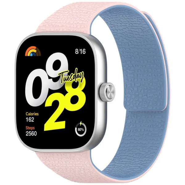 Curea Techsuit W016 pentru Xiaomi Smart Band / Watch Series, Roz Albastra