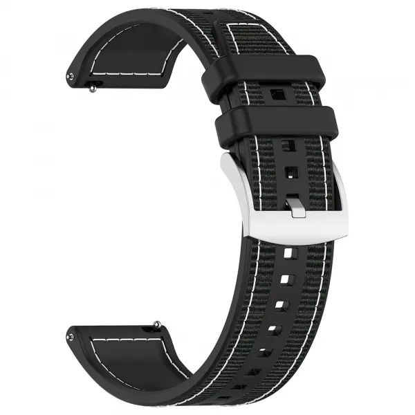 Curea Techsuit W051 pentru Huawei Watch / Xiaomi Watch Series, 22mm, Neagra