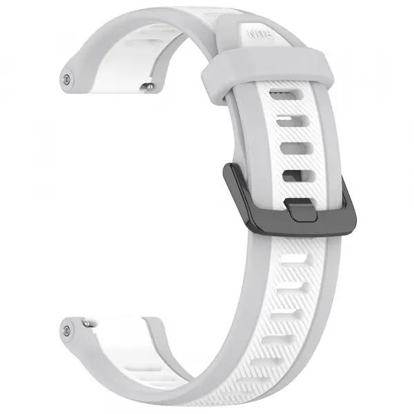 Curea Techsuit W053 pentru Samsung Galaxy Watch / Huawei Watch Series, 20mm, Alba
