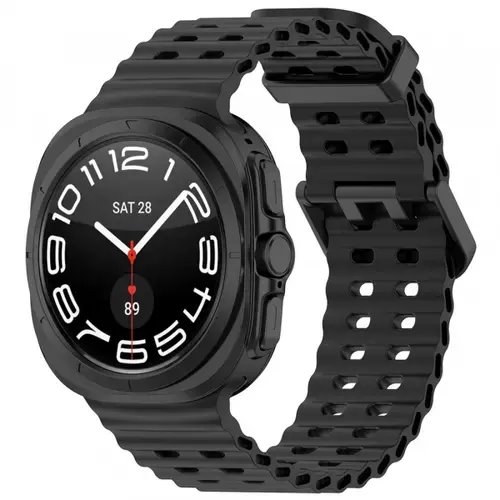Curea Techsuit W062 pentru Samsung Galaxy Watch Ultra, Neagra
