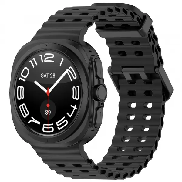 Curea Techsuit W062 pentru Samsung Galaxy Watch Ultra, Neagra