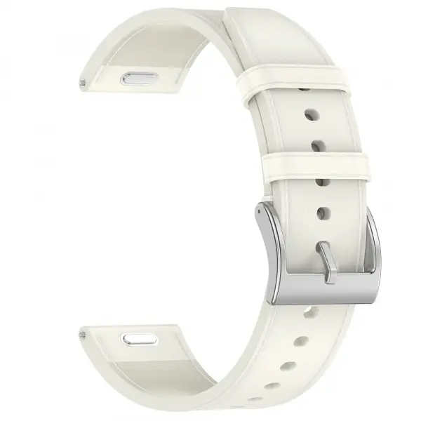 Curea Techsuit W073 pentru Samsung Galaxy Watch / Huawei Watch Series, 22mm, Alba