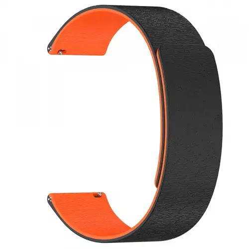 Curea Techsuit W074 pentru Samsung Galaxy Watch Series, 22mm, Neugru/Portocaliu
