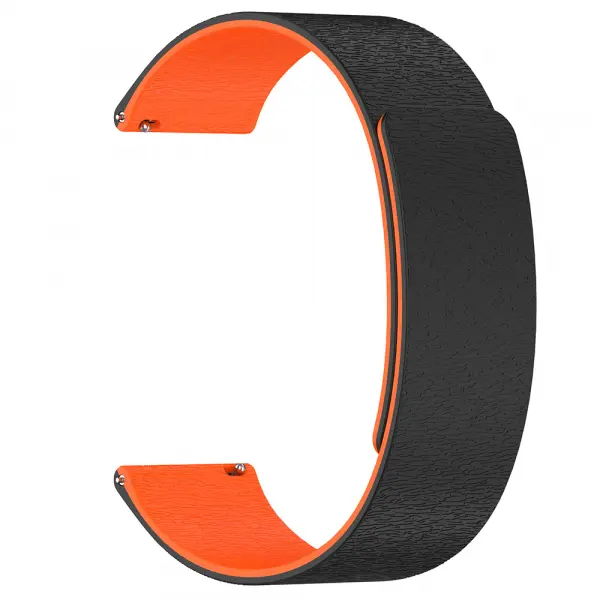 Curea Techsuit W074 pentru Samsung Galaxy Watch Series, 22mm, Neagra Portocalie