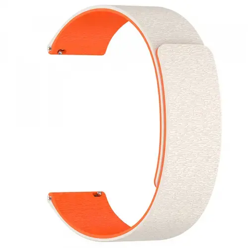 Curea Techsuit W074 pentru Samsung Galaxy Watch Series, 22mm, Bej/Portocaliu