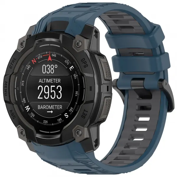 Curea Techsuit W077 pentru Garmin Instinct 3 50mm Solar / Instinct 3 50mm, Bleumarin