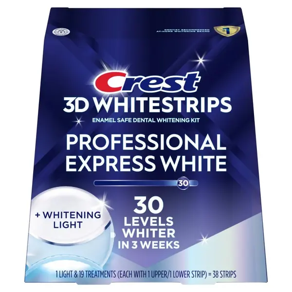 Cutie 19x Plicuri, Benzi Albirea Dintilor, Crest, 3D White, Professional Express White LED, cu lampa UV, 10% Concentratie, Trata