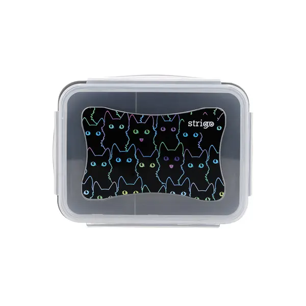 Cutie alimentara Strigo Cats, plastic, 16.5 12 6.5 cm