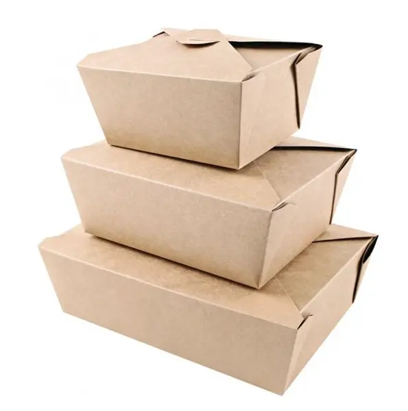 Cutie catering MENU 21.5x16.2x6.4 cm - hartie kraft impregnata PLA - 100% degradabila
