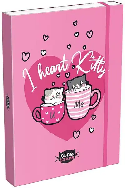 Cutie cu bandă elastică Lizzy Card KitTok Heart Kitty - A4
