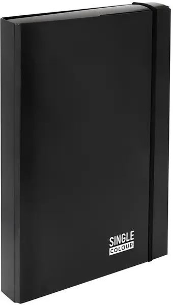 Cutie cu bandă elastică Spree Single Color - A4, negru