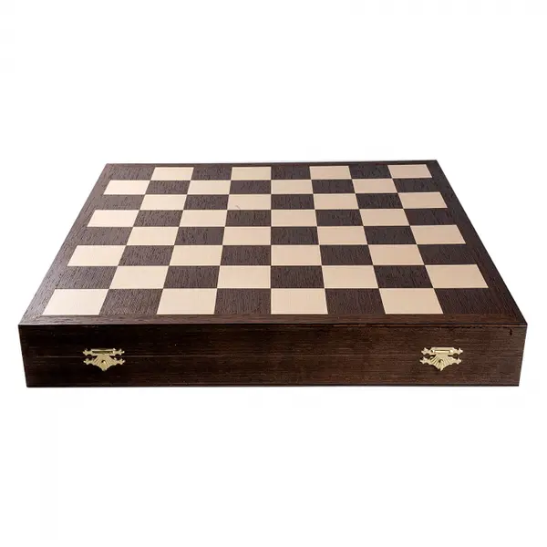 Cutie cu tabla sah din lemn - wenge - Imperfect