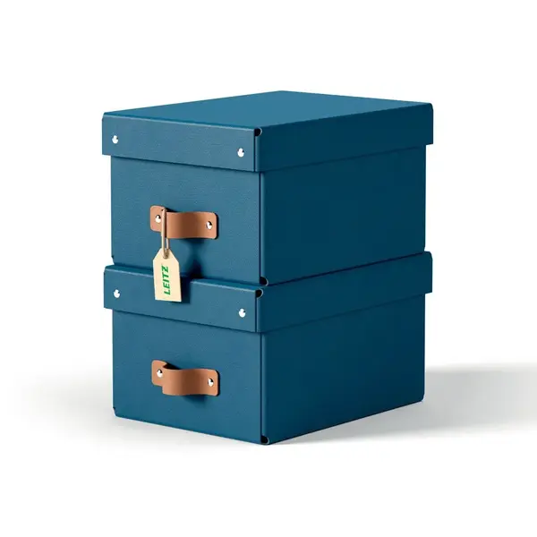 Cutie de depozitare Leitz Puro 7l carton reciclat 2 buc/set Cutie de depozitare Leitz Puro 7l carton reciclat 2 buc/set albastru