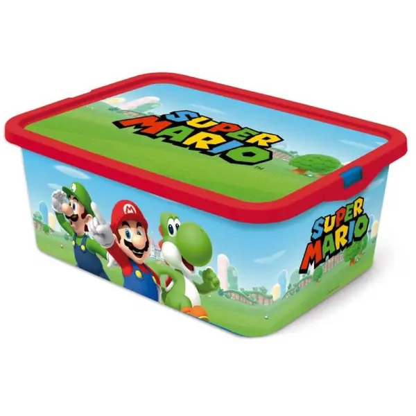 Cutie de depozitare, Super Mario, Plastic, 13l, Multicolor Engros