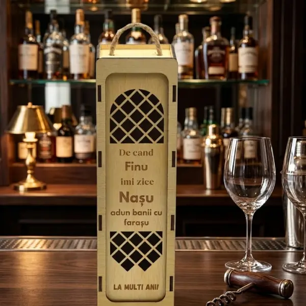 Cutie De Vin Personalizata - Pentru Nasu