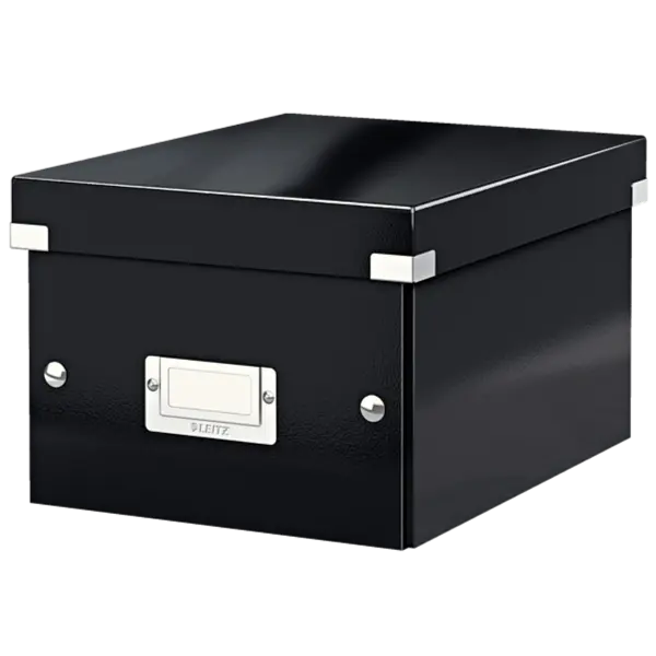 Cutie depozitare carton laminat pliabila cu capac 220 x 160 x 280 mm Leitz WOW Click&Store negru