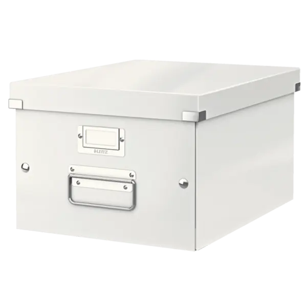 Cutie depozitare carton laminat pliabila cu capac 280 x 200 x 370 mm Leitz WOW Click&Store alb