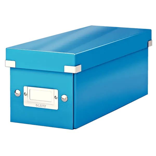 Cutie depozitare cu capac carton laminat pliabila cu capac 140 x 130 x 350 mm Leitz WOW Click&Store albastru