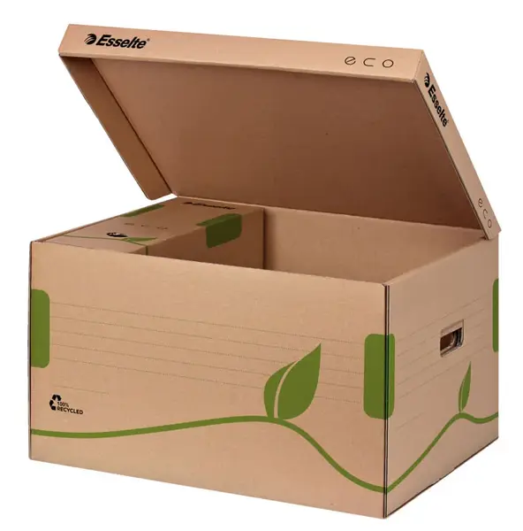 Cutie depozitare cu capac carton reciclat si reciclabil cu capac Esselte Eco Cutie depozitare cu capac carton reciclat si reciclabil cu capac Esselte Eco