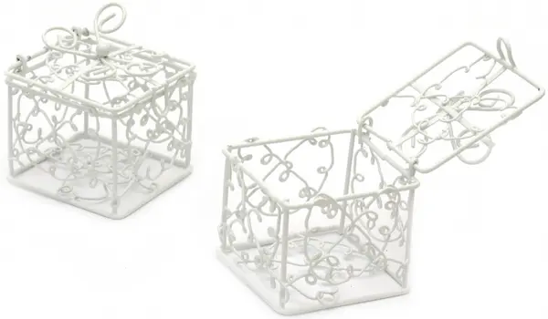 Cutie metalică Em Art - Pătrat, 5 х 5 cm, alb