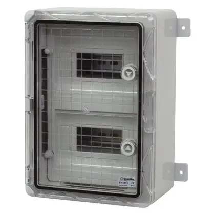 Cutie modulara din ABS gri PP3112, usa transparenta, 2 x 9 module, 250x350x150 mm, IP65