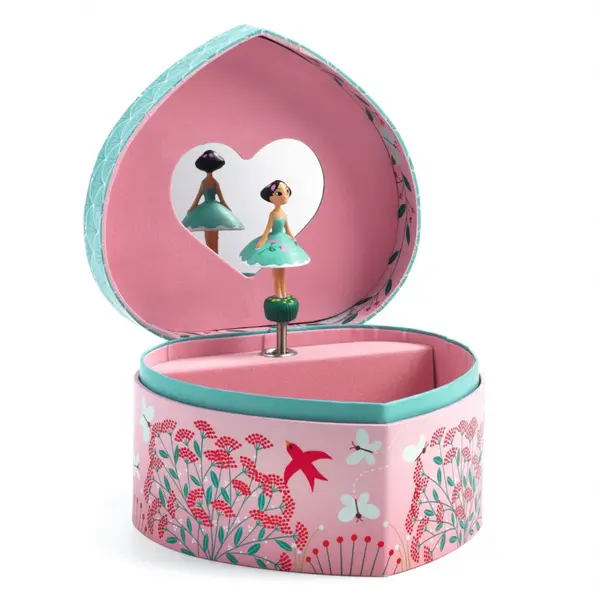 Cutie muzicala in forma de inima cu figurina dansatoare,14x14x8.2 cm