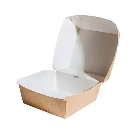 Cutie pentru Burger, carton natur – 95 x 95 x 75 mm, 100/set Cutie pentru Burger, carton natur – 95 x 95 x 75 mm, 100/set