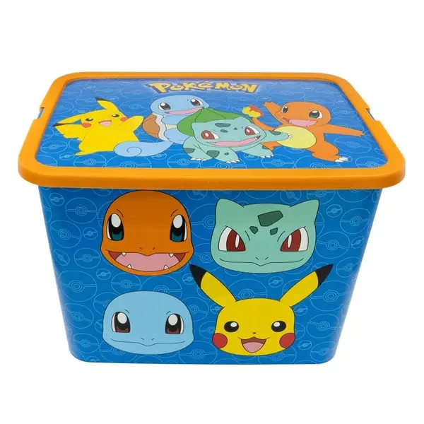 Cutie pentru depozitare, din plastic, cu capac, 23 L, multicolor, 40x27x29 cm, Rock, Pokemon Engros