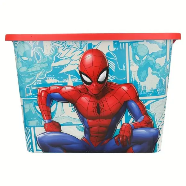 Cutie pentru depozitare, din plastic, cu capac, 23 L, multicolor, 40x27x29 cm, Spiderman Engros