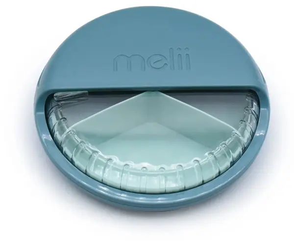 Cutie pentru gustări Melii - Luxe Spin, 3 compartimente, albastră