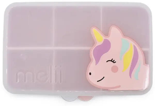 Cutie pentru gustări Melii - Unicorn, cu 6 compartimente, roz