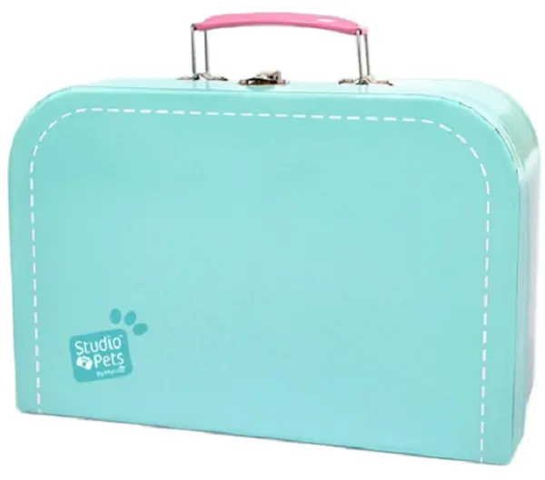 Cutie pentru jucării de pluș Studio Pets - Cu pașaport, 16 cm, turcoaz