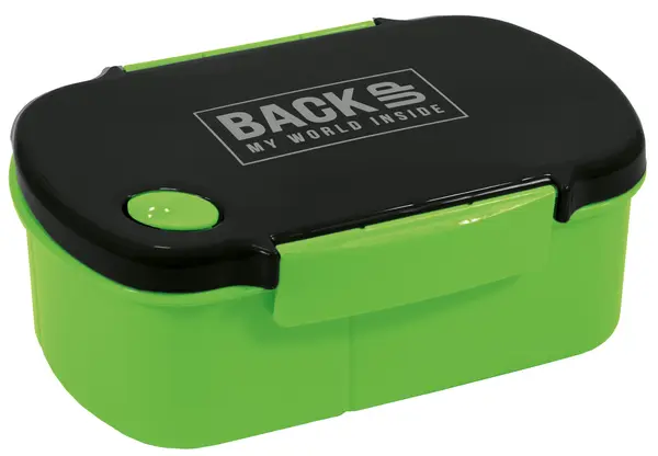 Cutie pentru mâncare BackUp - cu 3 compartimente, verde