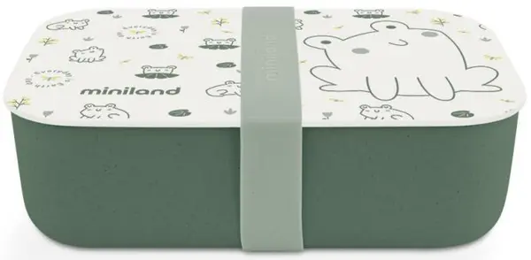 Cutie pentru mâncare Miniland - Eco Friendly, 1000 ml, broască