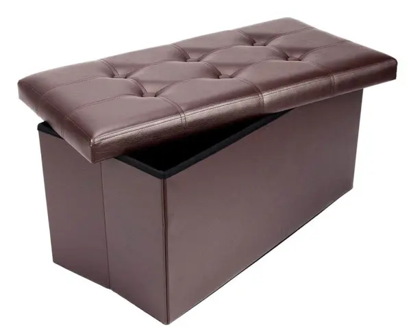 Cutie pliabila pentru depozitare tip taburet MARO cu model 66x38x38 cm DREPTUNGHIULARA imitatie PIELE